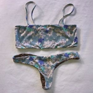 ACACIA SWIMWEAR SET IN BLUE CHERRY